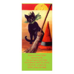HALLOWEEN BLACK CAT BROOM HAT MOON Rack Cards rack cards