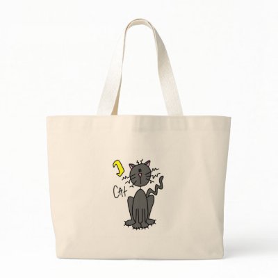 Halloween Black Cat Stick Figure Bag Bags by stick_figures