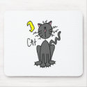 Halloween Black Cat Stick Figure Mousepad