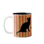 Halloween Black Cat stripes customised mugs