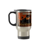 Halloween black cat travel mug