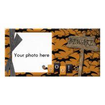 Halloween boo photo card