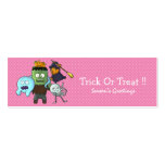Halloween Bookmark Pink Business Card Template