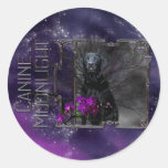 Halloween - Canine Moonlight - Black Labrador Round Sticker