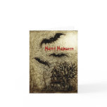 Halloween Card Haunting House Yellow