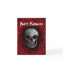 Halloween Card Smile Skull Scratch