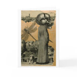 Halloween Card Woman with Skull from Original Art