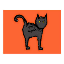 Halloween Cat Post Card