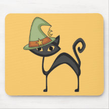 Halloween Cat T-shirts and Gifts Mousepads