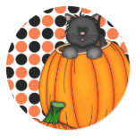 Halloween Cat T-shirts and Gifts Round Sticker