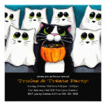 Halloween Cat Trick or Treat Party Invitations invitations