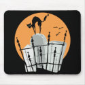 Halloween Cemetery Cat mousepads