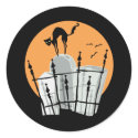 Halloween Cemetery Cat stickers