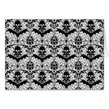 Halloween Damask Greeting Card