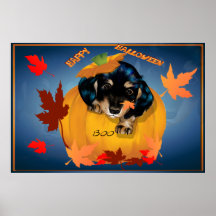 Halloween Dashund Puppy-Boo-Posters