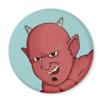 Halloween devil head refrigerator magnets