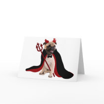 Halloween Devil Pug Greeting Cards