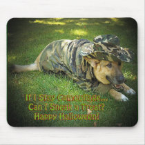 Halloween Dog in Camouflage Mouse Pads