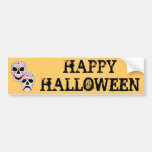 Halloween DOTD Comedy-Tragedy Skulls Bumper Stickers