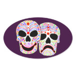 Halloween DOTD Comedy-Tragedy Skulls stickers