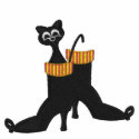 Halloween Embroidered Kitty in the Boot Jacket embroidered shirts