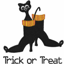 Halloween Embroidered Kitty in the Boot Jacket