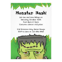 Halloween Frankenstien Invitations