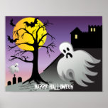 Halloween Ghost Bats 10% Off Sale Poster