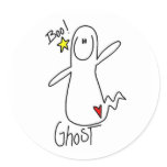 Halloween Ghost Stick Figure Sticker