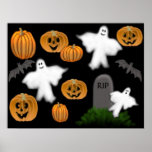 Halloween Ghosts & Pumpkins Poster posters