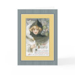 Halloween girl with candle and goblins cards