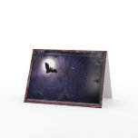 Halloween / Gothic full moon bat Template Greeting Card