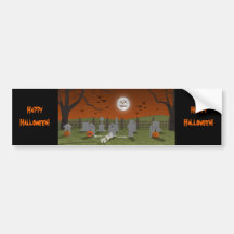 Halloween: Graveyard Scene: Bumper Sticker