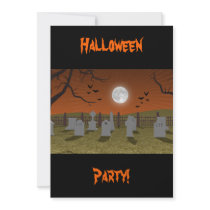 Halloween: Graveyard Scene: Invitation Card