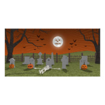 Halloween: Graveyard Scene: Photo Greeting Card
