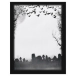 Halloween Graveyard Scene Silhouette flyers