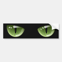 Halloween Green Cat Eyes Bumper Sticker