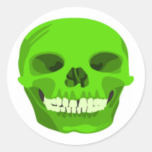 Halloween Green Scull Your Party Sticker