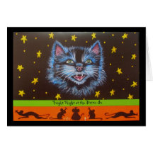 Halloween Greeting Card,mice,black,cat,movie,stars