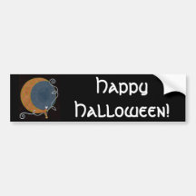 Halloween & Harvest Moon Sticker Bumper Sticker