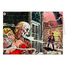 Halloween Haunted Comic Book Greeting Card