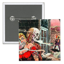 Halloween Haunted Comic Book Pin