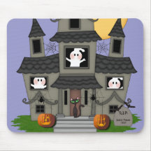 Halloween Haunted House Mouse Mats