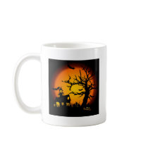 Halloween haunted house coffee mug