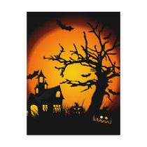 Halloween haunted house postcards