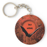 Halloween holidays bat spider web moon keychains