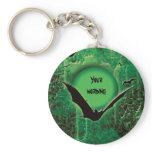 Halloween holidays bat spider web moon keychains