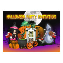 Halloween Invitation Card - Cartoon Halloween Invi