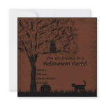Halloween invite owl, cat & pumpkin invitations