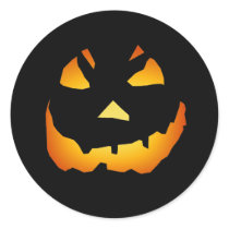 Halloween: Jack-o-Lantern Face: Round Stickers